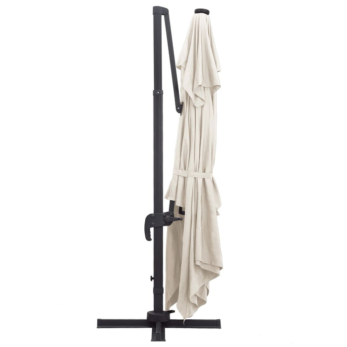 Umbrelă în consolă cu LED, stâlp din aluminiu nisipiu 400x300cm - WALTI WALTI