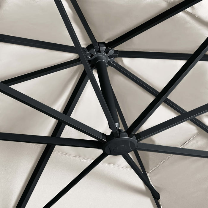 Umbrelă în consolă cu LED, stâlp din aluminiu nisipiu 400x300cm - WALTI WALTI