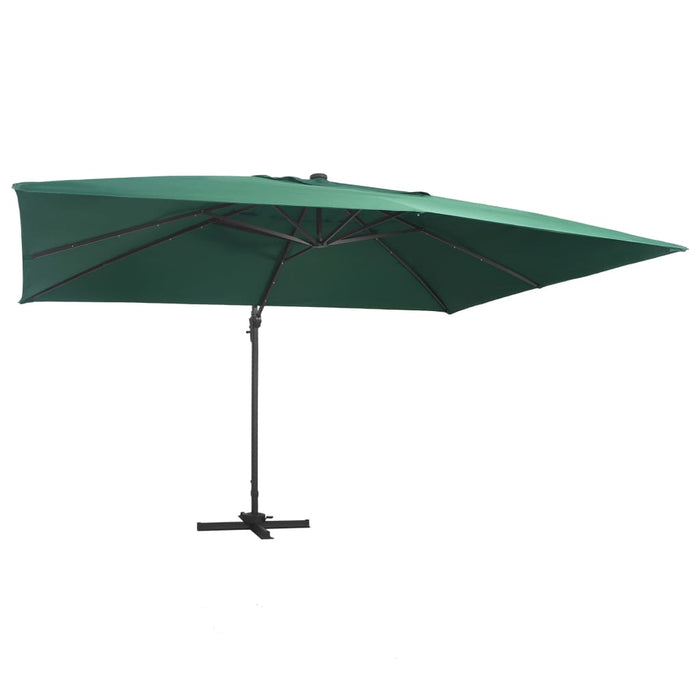 Umbrelă în consolă cu LED, stâlp din aluminiu verde 400x300 cm - WALTI WALTI