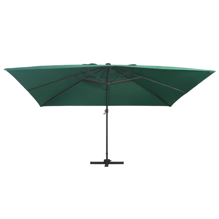 Umbrelă în consolă cu LED, stâlp din aluminiu verde 400x300 cm - WALTI WALTI