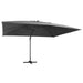 Umbrelă în consolă cu LED stâlp din aluminiu antracit 400x300cm - WALTI WALTI