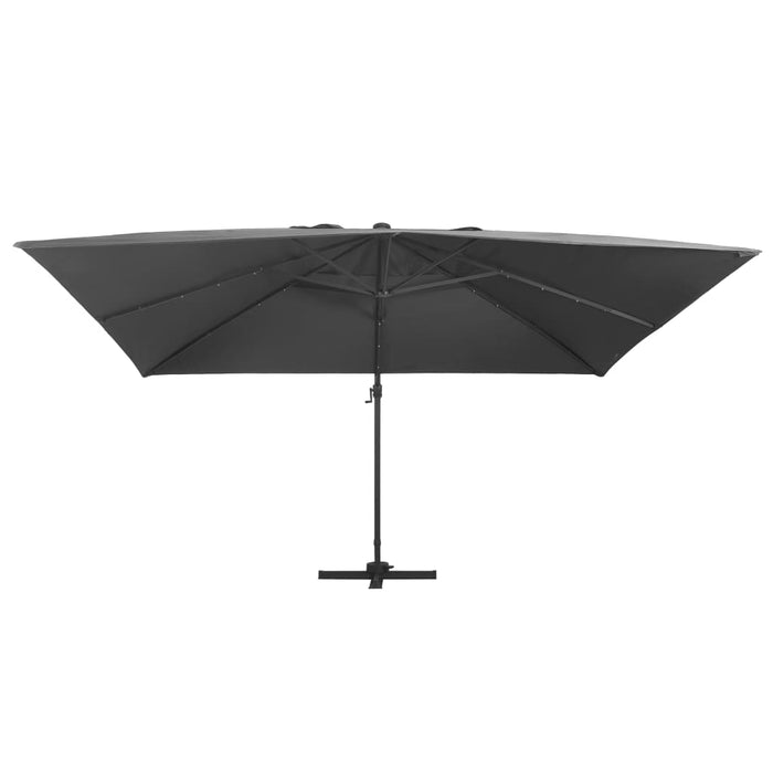 Umbrelă în consolă cu LED stâlp din aluminiu antracit 400x300cm - WALTI WALTI