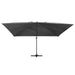 Umbrelă în consolă cu LED stâlp din aluminiu antracit 400x300cm - WALTI WALTI