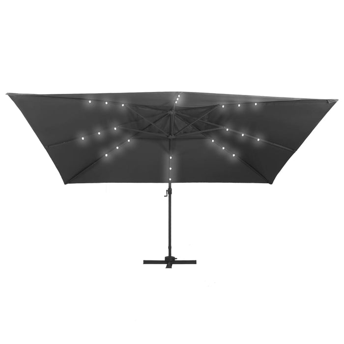 Umbrelă în consolă cu LED stâlp din aluminiu antracit 400x300cm - WALTI WALTI