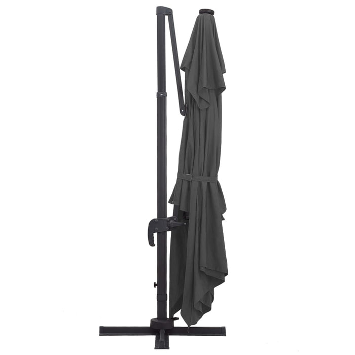 Umbrelă în consolă cu LED stâlp din aluminiu antracit 400x300cm - WALTI WALTI