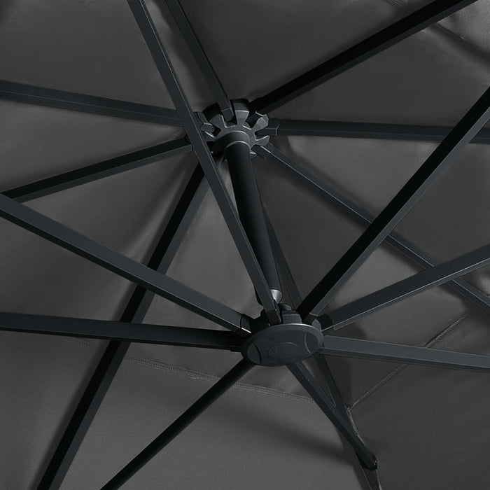 Umbrelă în consolă cu LED stâlp din aluminiu antracit 400x300cm - WALTI WALTI