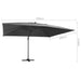 Umbrelă în consolă cu LED stâlp din aluminiu antracit 400x300cm - WALTI WALTI