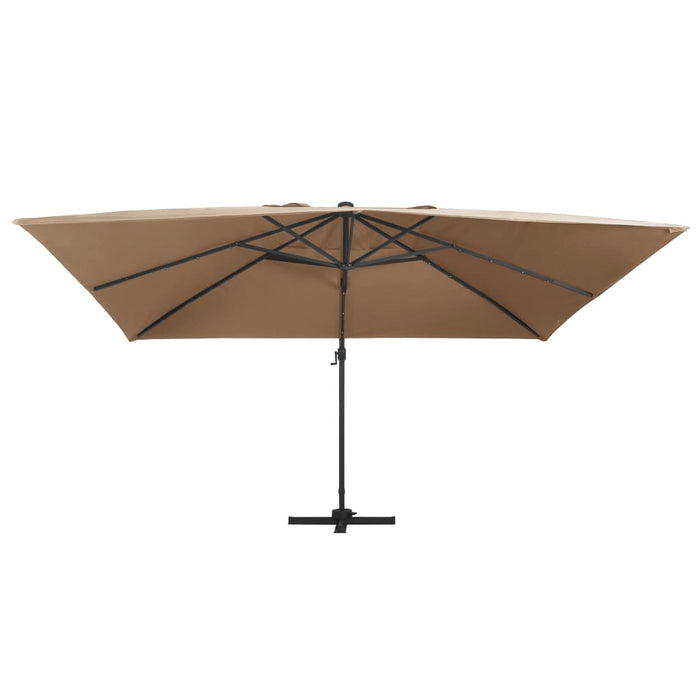 Umbrelă în consolă cu LED, stâlp din aluminiu taupe 400x300 cm - WALTI WALTI