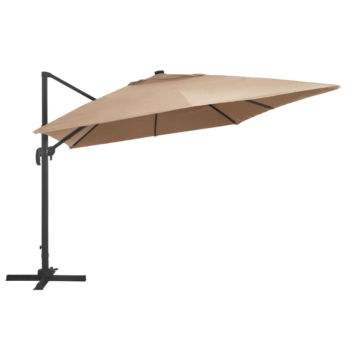 Umbrelă în consolă cu LED, stâlp din aluminiu taupe 400x300 cm - WALTI WALTI
