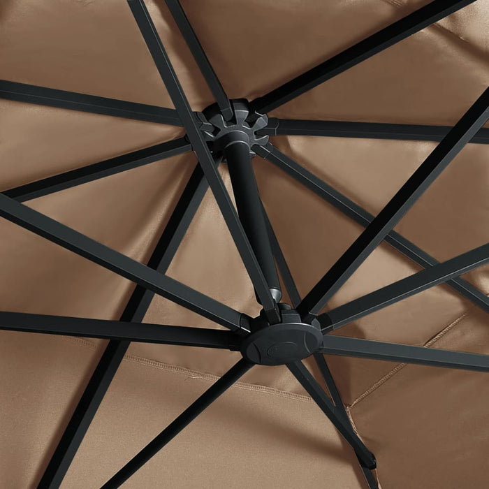 Umbrelă în consolă cu LED, stâlp din aluminiu taupe 400x300 cm - WALTI WALTI