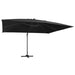 Umbrelă suspendată cu LED și stâlp aluminiu negru 400x300 cm - WALTI WALTI