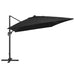 Umbrelă suspendată cu LED și stâlp aluminiu negru 400x300 cm - WALTI WALTI