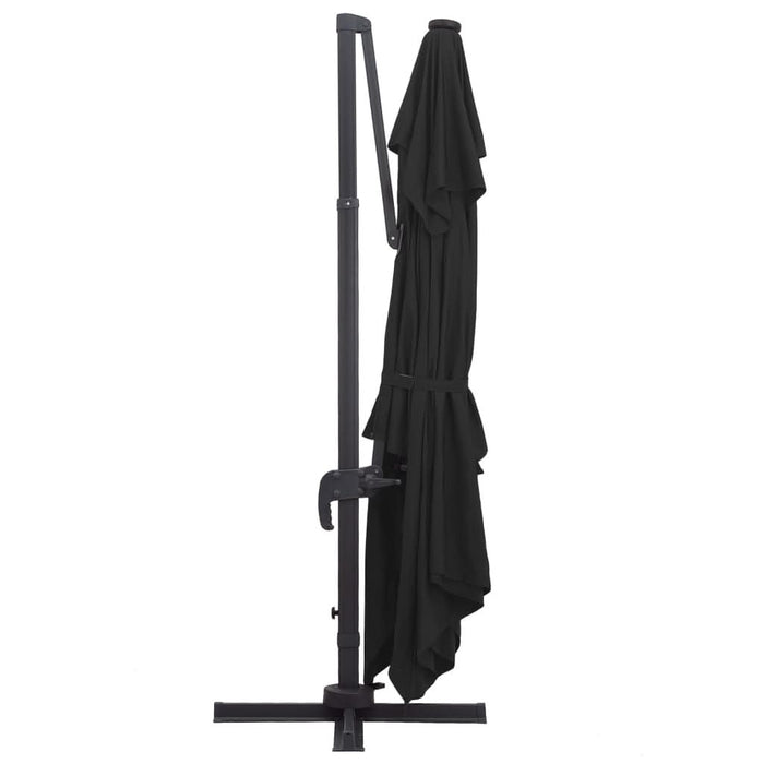 Umbrelă suspendată cu LED și stâlp aluminiu negru 400x300 cm - WALTI WALTI