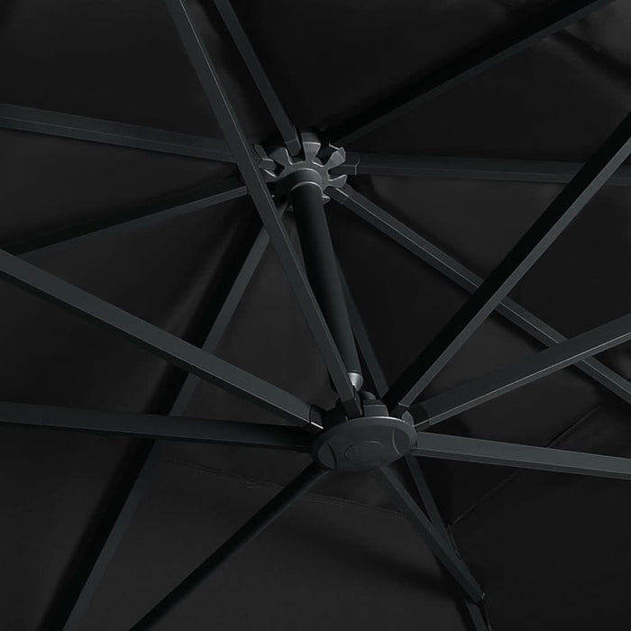 Umbrelă suspendată cu LED și stâlp aluminiu negru 400x300 cm - WALTI WALTI