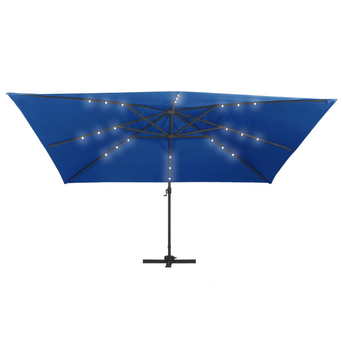 Umbrelă în consolă cu LED stâlp din aluminiu albastru 400x300cm - WALTI WALTI