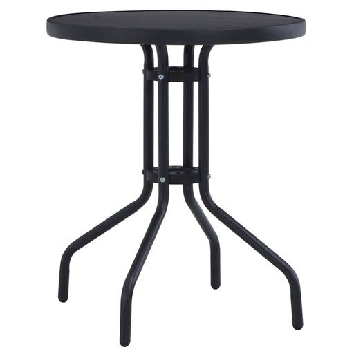 Masă de grădină, negru, 80 cm, oțel și sticlă - WALTI WALTI