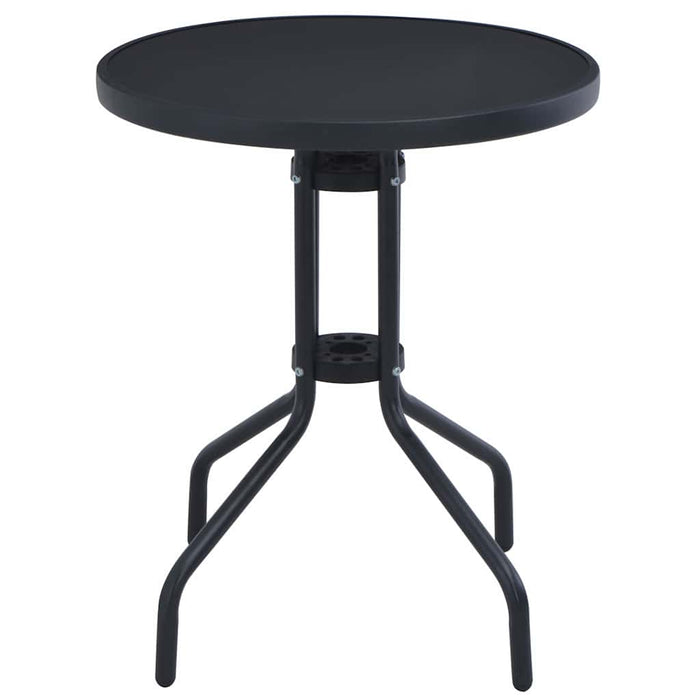 Masă de grădină, negru, 80 cm, oțel și sticlă - WALTI WALTI