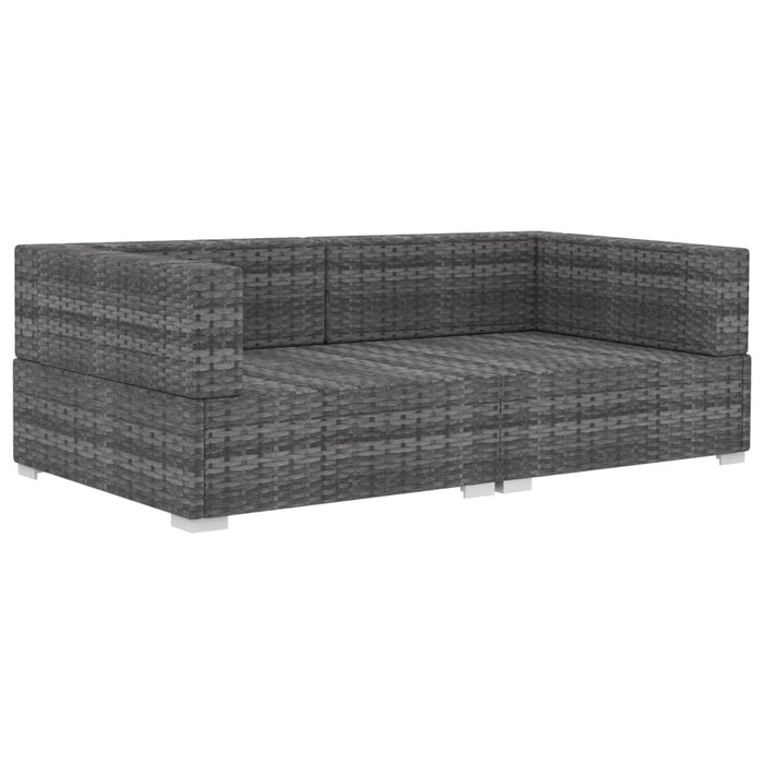 Scaune de colț modulare cu perne, 2 buc., gri, poliratan - WALTI WALTI