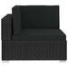 Set mobilier de grădină cu perne, 3 piese, negru, poliratan - WALTI WALTI