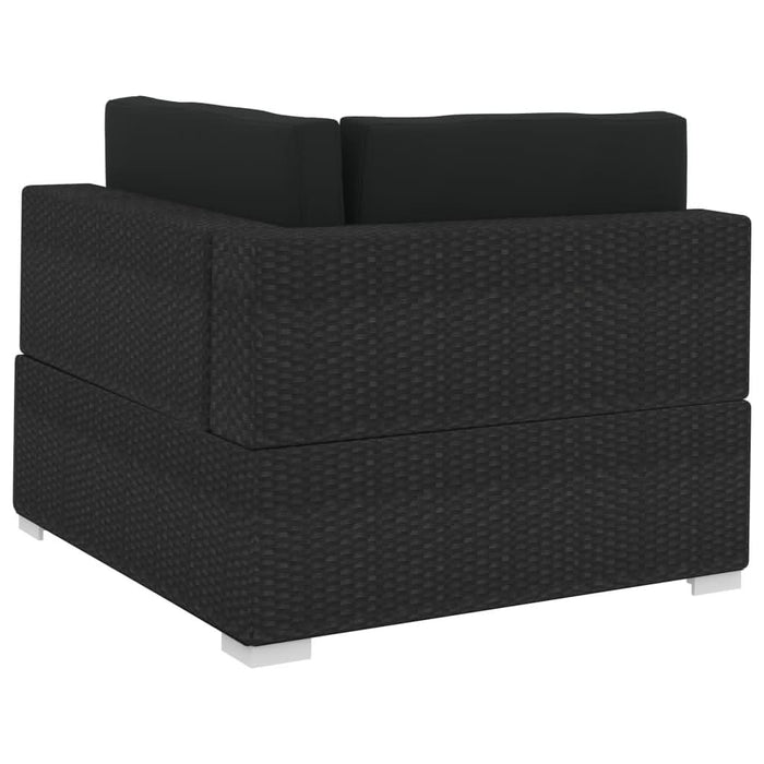 Set mobilier de grădină cu perne, 3 piese, negru, poliratan - WALTI WALTI