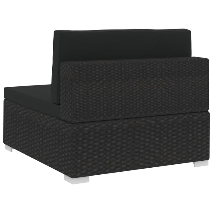 Set mobilier de grădină cu perne, 3 piese, negru, poliratan - WALTI WALTI