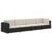 Set mobilier de grădină cu perne, 4 piese, negru, poliratan - WALTI WALTI