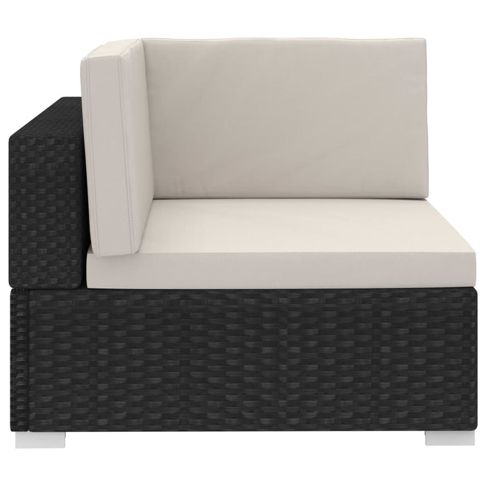 Set mobilier de grădină cu perne, 4 piese, negru, poliratan - WALTI WALTI