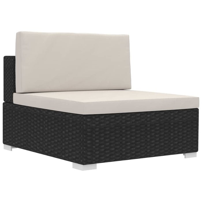 Set mobilier de grădină cu perne, 4 piese, negru, poliratan - WALTI WALTI