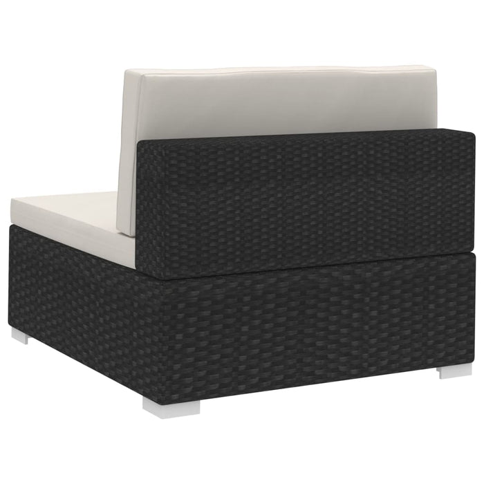 Set mobilier de grădină cu perne, 4 piese, negru, poliratan - WALTI WALTI