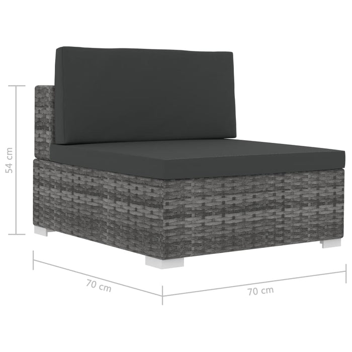 Set canapele de grădină cu perne, 4 piese, gri, poliratan - WALTI WALTI