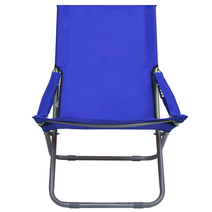 Scaune de plajă pliante, 2 buc., albastru, material textil - WALTI WALTI