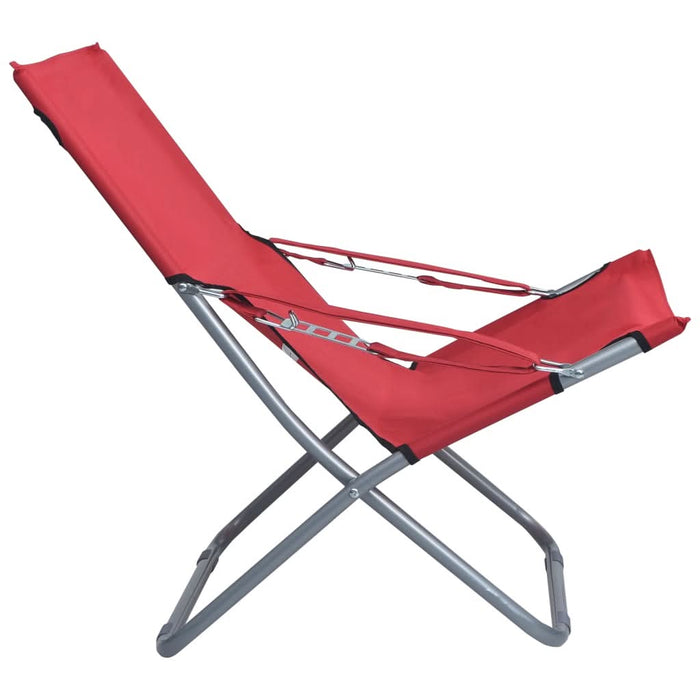 Scaune de plajă pliante, 2 buc., roșu, material textil - WALTI WALTI