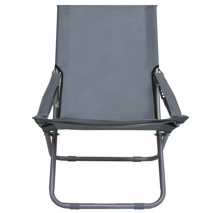 Scaune de plajă pliante, 2 buc., gri, material textil - WALTI WALTI
