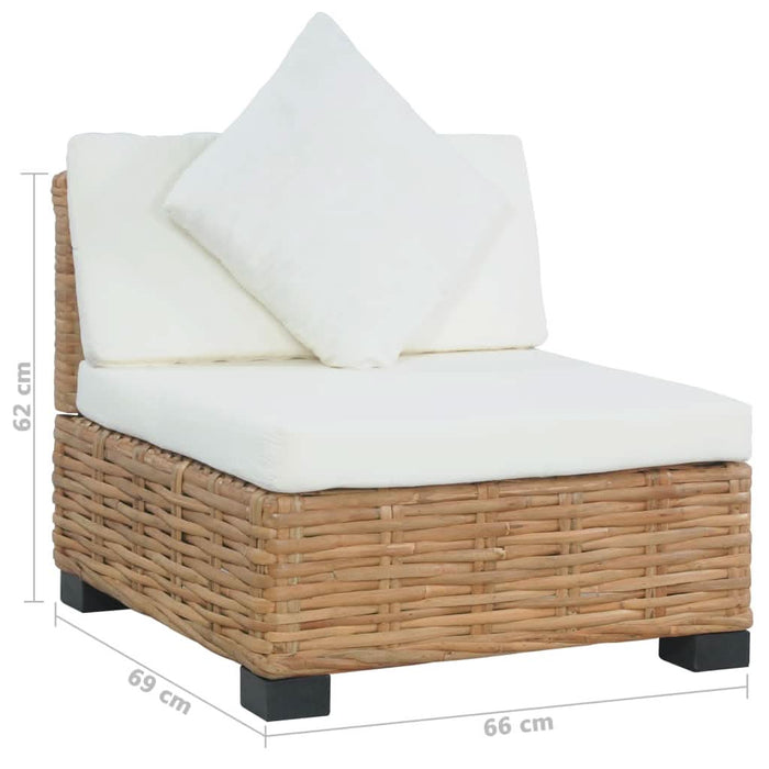 Canapea fără brațe cu perne, ratan natural - WALTI WALTI
