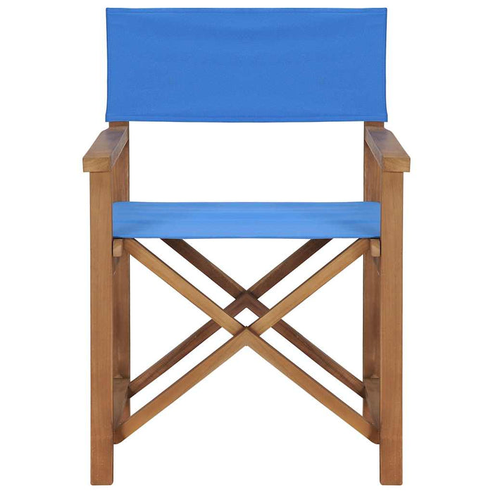 Scaun de regizor, albastru, lemn masiv de tec WALTI