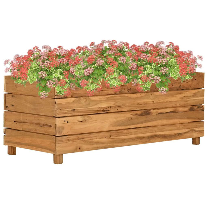 Strat înălțat, 100x40x38 cm, lemn de tec reciclat și oțel - WALTI WALTI