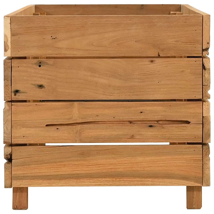 Strat înălțat, 100x40x38 cm, lemn de tec reciclat și oțel - WALTI WALTI