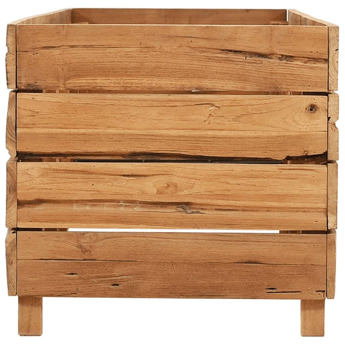 Strat înălțat, 150x40x38 cm, lemn de tec reciclat și oțel - WALTI WALTI