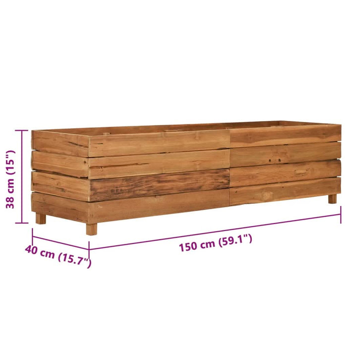 Strat înălțat, 150x40x38 cm, lemn de tec reciclat și oțel - WALTI WALTI