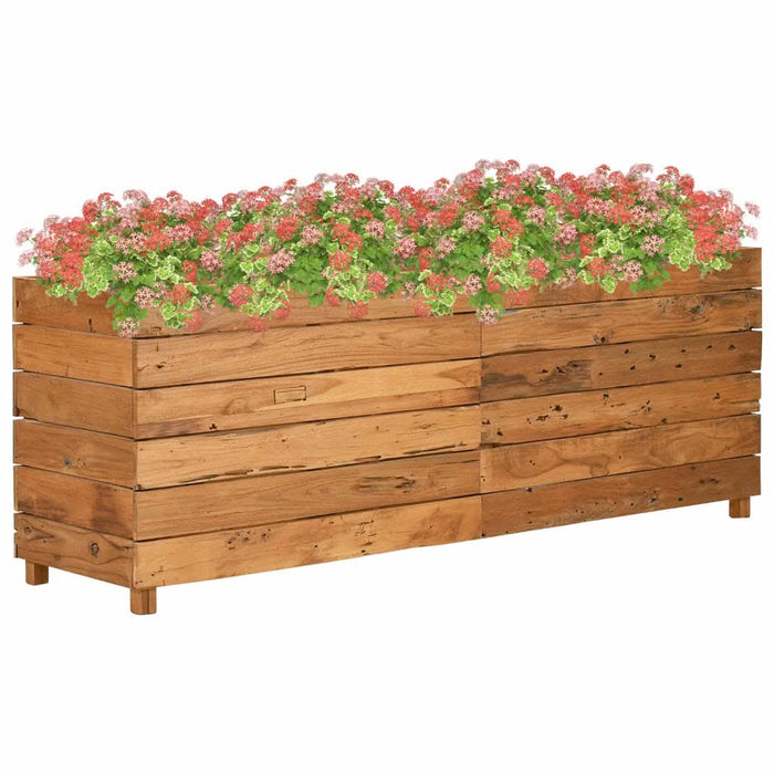 Strat înălțat, 150x40x55 cm, lemn de tec reciclat și oțel - WALTI WALTI