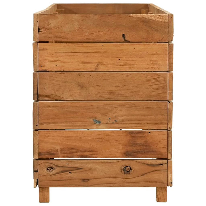 Strat înălțat, 150x40x55 cm, lemn de tec reciclat și oțel - WALTI WALTI