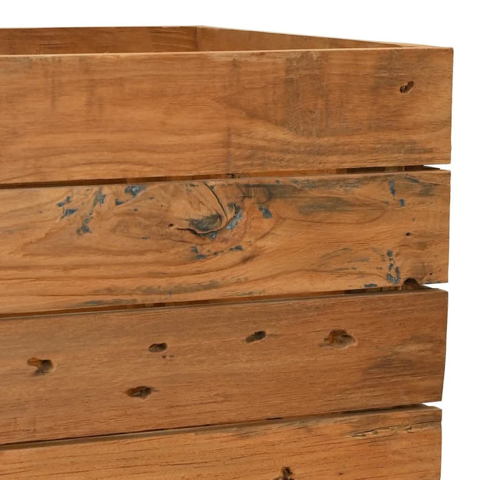 Strat înălțat, 150x40x55 cm, lemn de tec reciclat și oțel - WALTI WALTI