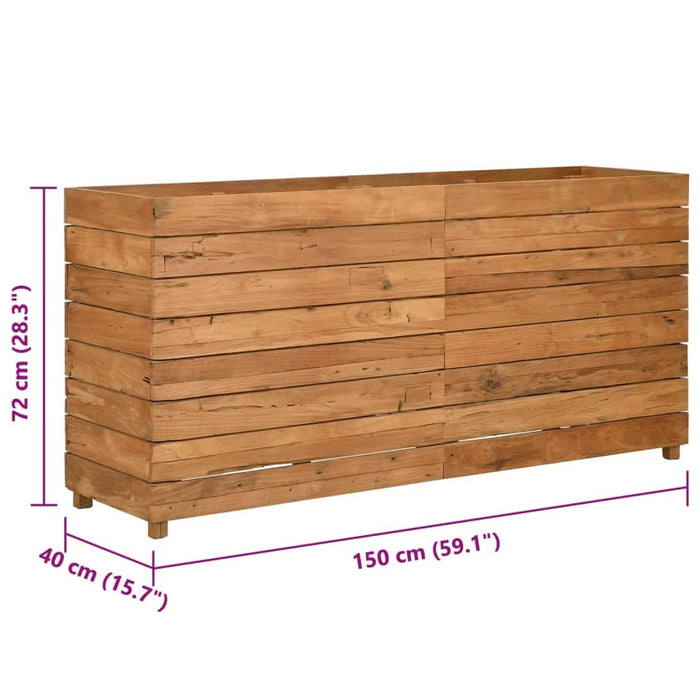 Strat înălțat, 150x40x72 cm, lemn de tec reciclat și oțel - WALTI WALTI