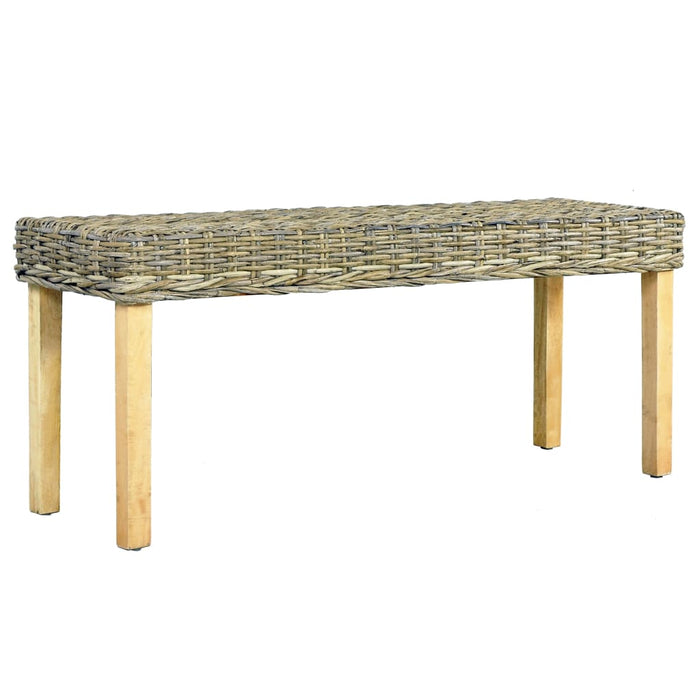 Bancă, natural, 110 cm, ratan kubu & lemn masiv de mahon - WALTI WALTI