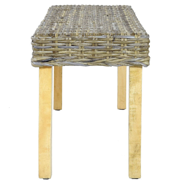 Bancă, natural, 110 cm, ratan kubu & lemn masiv de mahon - WALTI WALTI