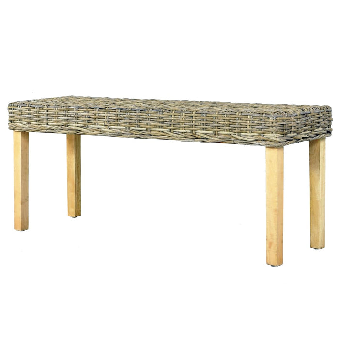 Bancă, natural, 110 cm, ratan kubu & lemn masiv de mahon - WALTI WALTI