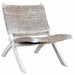Scaun relaxare, alb & natural, ratan kubu & lemn masiv de mahon - WALTI WALTI