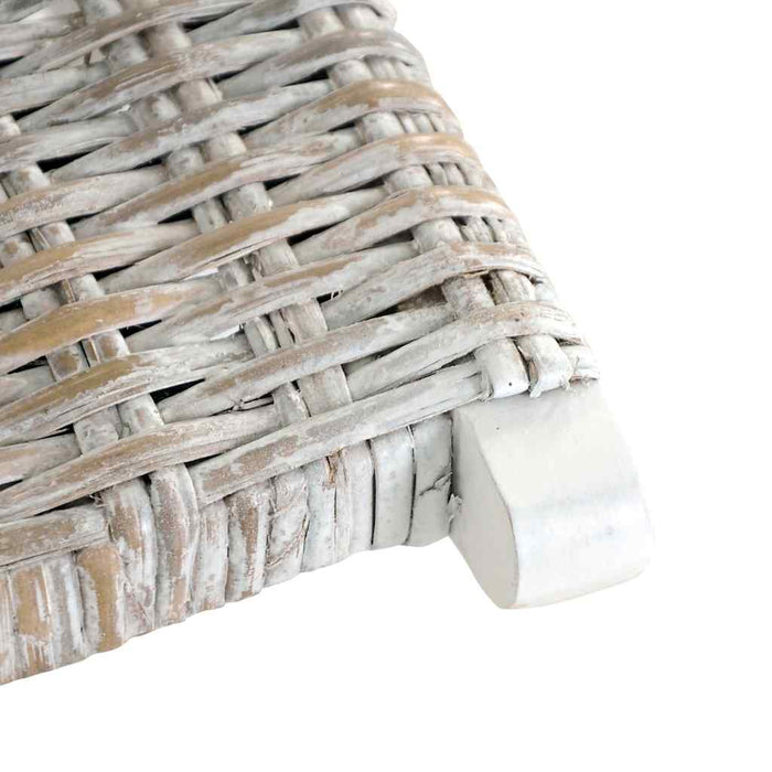 Scaun relaxare, alb & natural, ratan kubu & lemn masiv de mahon - WALTI WALTI