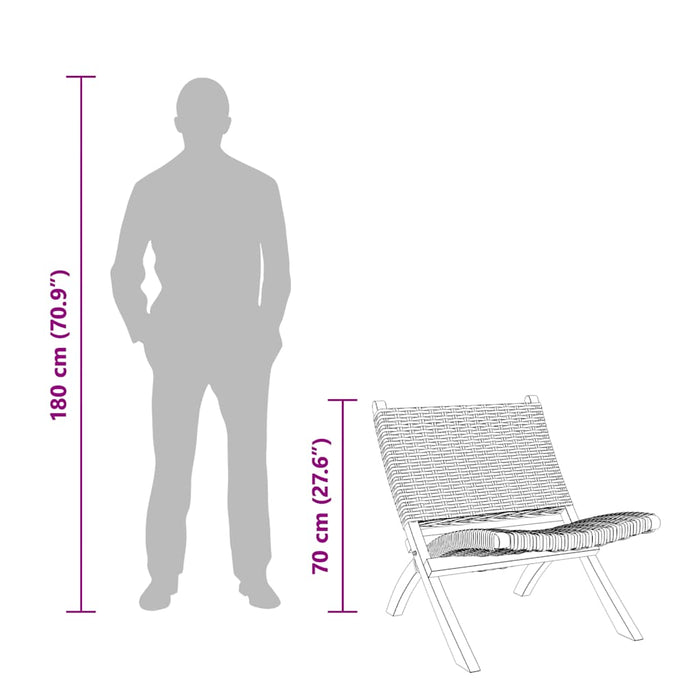 Scaun relaxare, alb & natural, ratan kubu & lemn masiv de mahon - WALTI WALTI