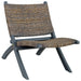 Scaun relaxare, gri & natural, ratan kubu & lemn masiv de mahon - WALTI WALTI